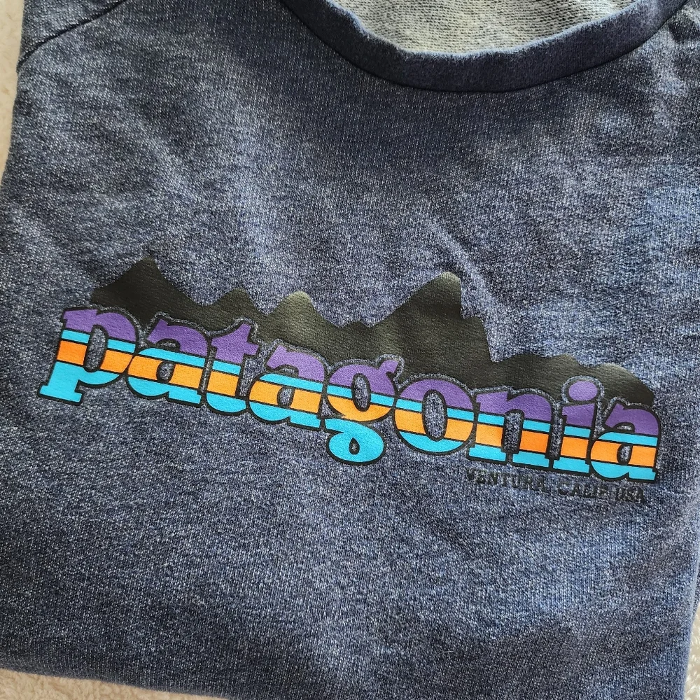 Patagonia Nightfall Fitz Roy Lightweight Crew Sweatshirt, Men's Medium - Navy - Picture 5 of 12